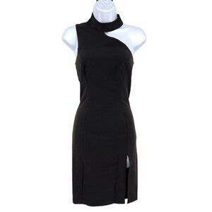 French Connection Echo One Shoulder Asymmetric Halter Dress Black Size 2 NWOT